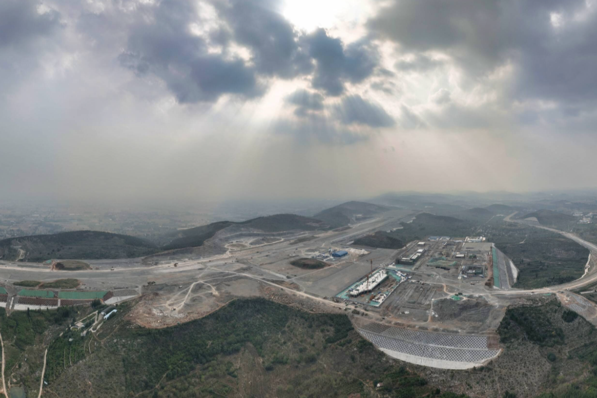 航拍棗莊翼云機場建設進程順利推進 預計年底前完成多項主體工程